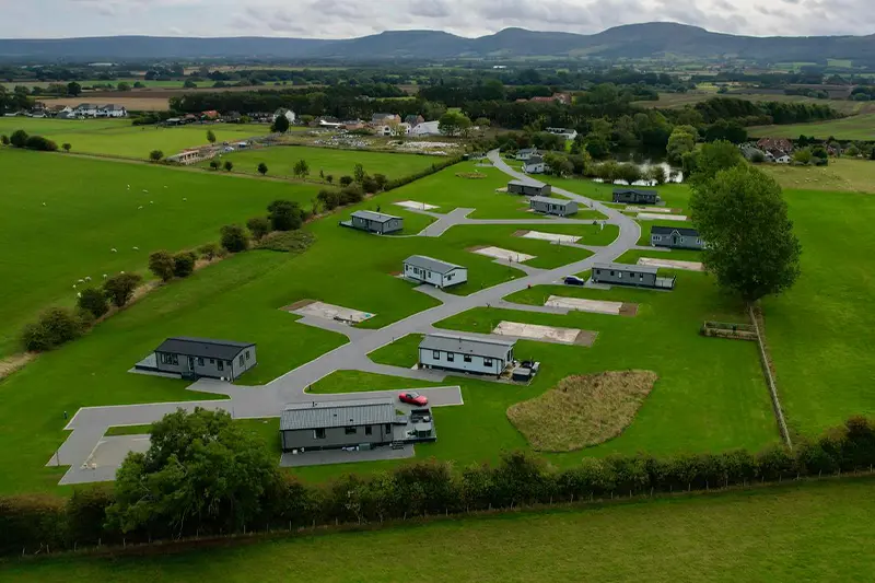 hawthorn lodges county park from the air